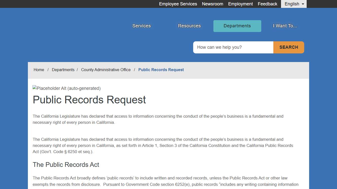 Public Records Request - County of Fresno